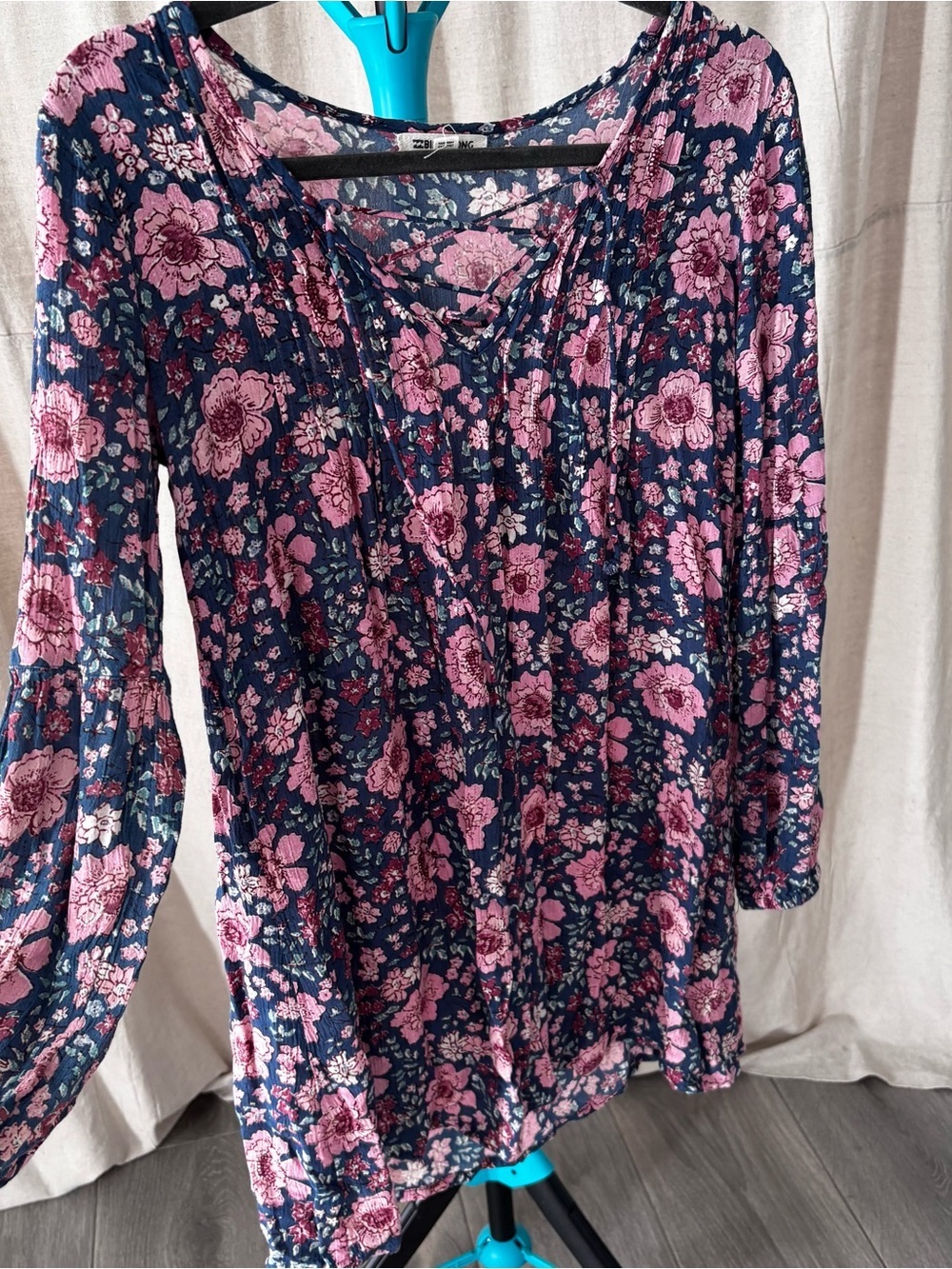 Billabong Navy and Pink Floral boho dress